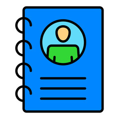 Contact Book Filled Line Icon