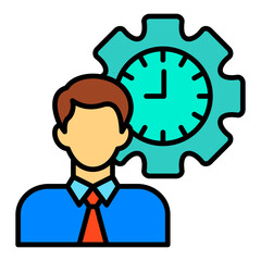 Punctuality Filled Line Icon