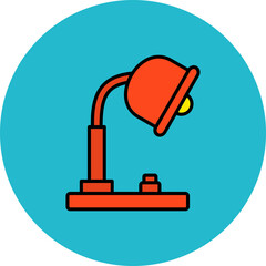 Table Lamp Multicolor Circle Filled Line Icon
