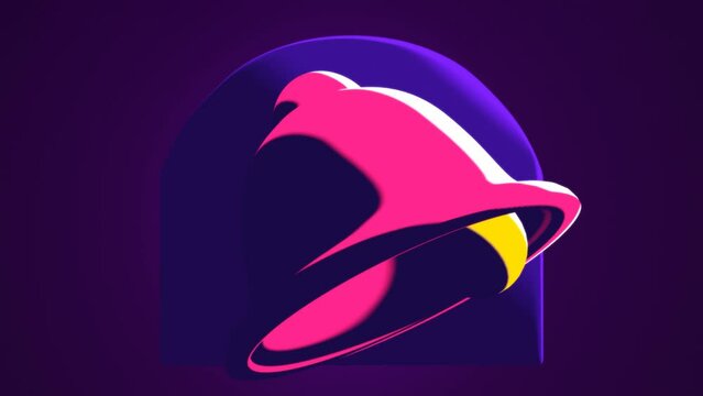 Taco Bell Logo Ringing on Purple Background