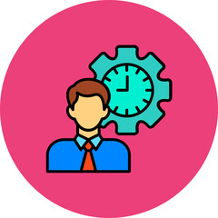 Punctuality Multicolor Circle Filled Line Icon