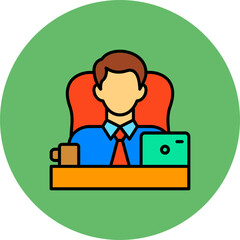 Boss Multicolor Circle Filled Line Icon