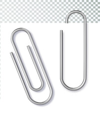 Paper clip on paper. metal Page paper clip holder, binder. vector