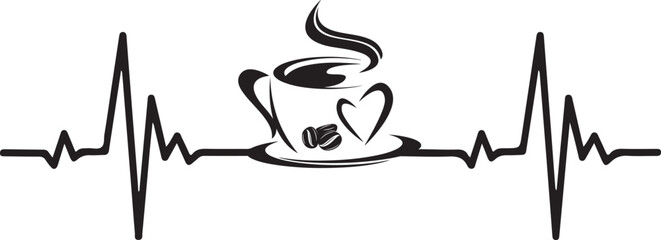 Coffee Mug Heartbeat Coffee Sayings svg