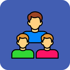 Fototapeta premium Group Multicolor Round Corner Filled Line Icon