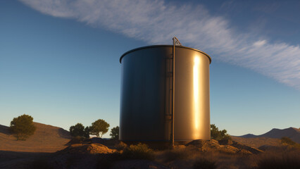 Obraz premium hydrogen tank, gas, gasoline, oil, water, bio-sustainable in the environment, Generative AI