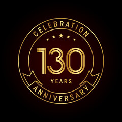 130th anniversary logo design in emblem style. Logo Vector Template