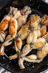 fried frog legs second course meat french food healthy meal food snack on the table copy space food background rustic top view