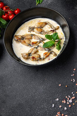 fried frog legs second course meat french food healthy meal food snack on the table copy space food background rustic top view