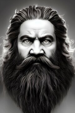 Portrait of a dwarf warrior. Generative AI