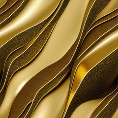 Seamless Abstract Liquid Gold Flow Pattern