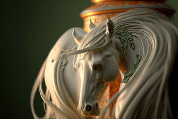 White Stallion Sculpture