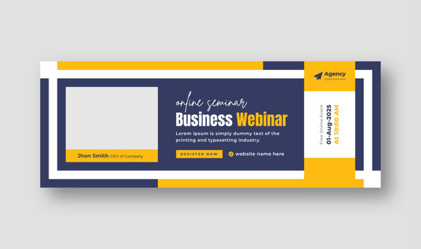 Online marketing lives webinar Facebook cover or web banner Template.