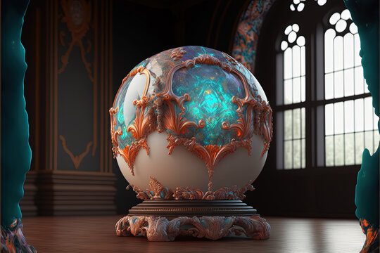 Ivory And Turquoise Globe