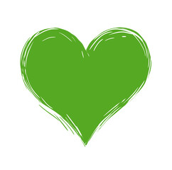 green heart painted brush love