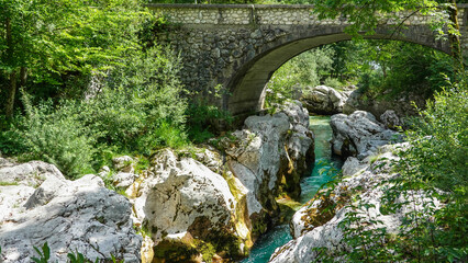 Fototapeta na wymiar Soca-Tal im Triglav Nationalpark in Slowenien