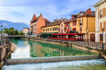Annecy, France. Quai de l'Ile and canal in the old city.