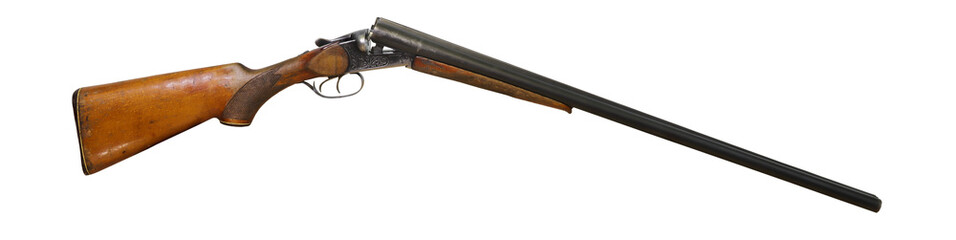 vintage double barrel hunting shotgun 