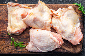 chicken thigh raw chicken legs meat meal food snack on the table copy space food background rustic top view 