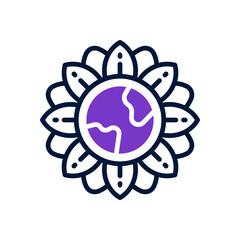 earth flower icon for your website, mobile, presentation, and logo design.