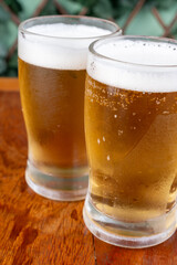 glass of beer on table