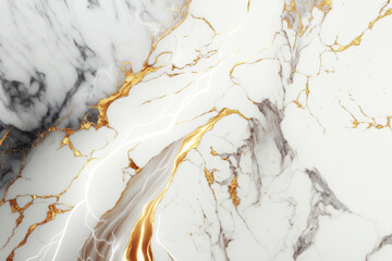 Luxury white and gold marble wallpaper. AI
