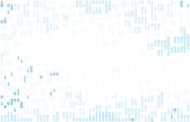 Simple binary code background with blue ones and zeros. Vector pattern