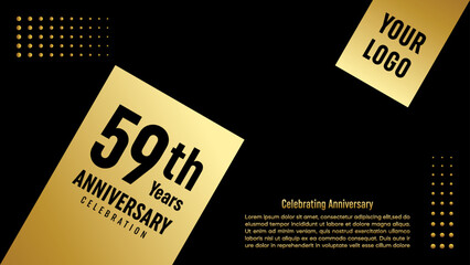 59th Anniversary. Golden anniversary template design. Logo Vector Template