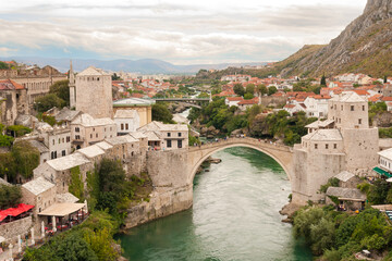 Fototapeta na wymiar Mostar bridge in Bosnia and Herzegovina