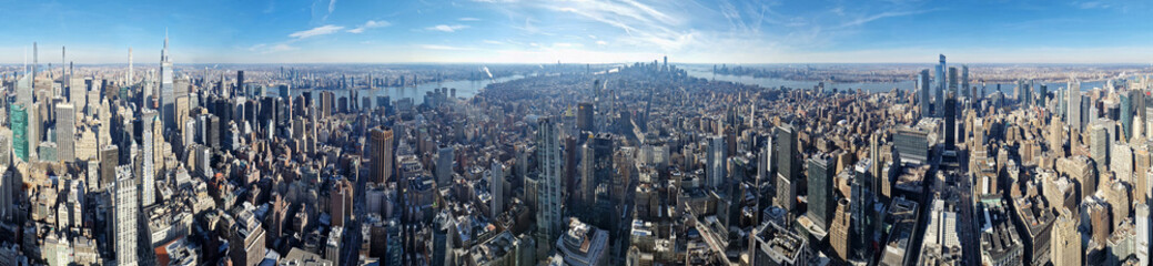 New York Manhattan Panorama 360 South - obrazy, fototapety, plakaty