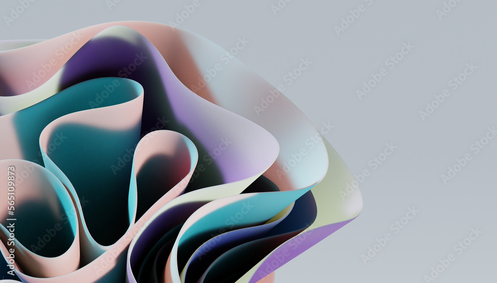 Poster dynamic motion abstract elements with multicolored sheets on white background. elegant flow backgrou