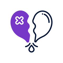 broken heart icon for your website, mobile, presentation, and logo design.