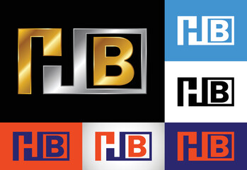 Initial Letter H B Logo Design Vector. Graphic Alphabet Symbol For Corporate Business Identity