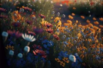 Obraz na płótnie Canvas Flowers in the garden. Genarative AI