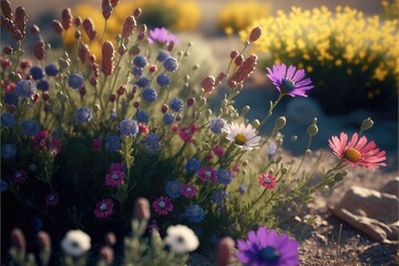 Fototapeta na wymiar Flowers in the garden. Genarative AI