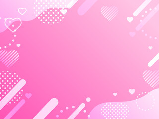 バレンタイン　ネオン　ポップ 　ハート　フレーム　背景　線