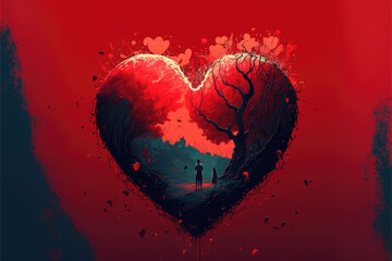 Valentine Heart, AI Generated Illustration