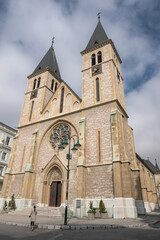 Fototapeta premium Sacred Heart Cathedral (Katedrala Srca Isusova) in Sarajevo - Bosnia and Herzegovina