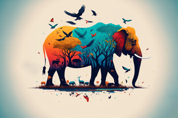 Earth Day or World Wildlife Day concept. Save our planet, protect green nature. Generative ai.