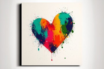 Colorfull heart poster splash