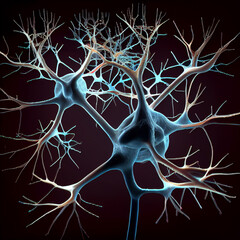 neuron synapse illustration on black background
