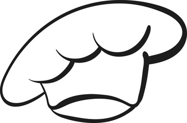 Chef, cook hats set. Vector symbol. Different black outline sketch isolated on white background. Professional uniform, headwear
