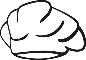 Chef, cook hats set. Vector symbol. Different black outline sketch isolated on white background. Professional uniform, headwear
