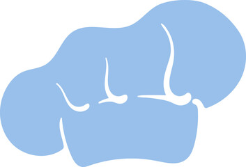 Blue chef, flat hat. Vector symbol. Сook's cap