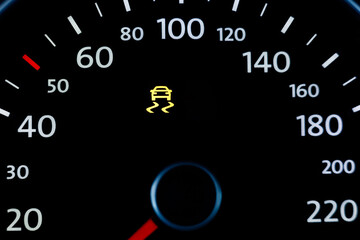 Car interior gauge ESP light - obrazy, fototapety, plakaty