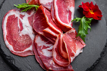 coppa cured sausage italian pork neck meat meal food snack on the table copy space food background rustic top view