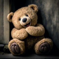 Smiling teddy bear - generative ai