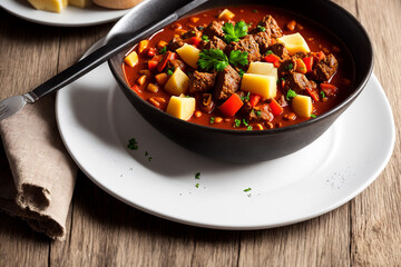 Goulash: Hearty and Comforting Hungarian Food Photography - Generative AI