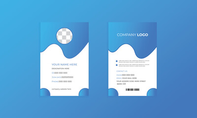 ID card design.Office ID Card Template.Modern ID Card Template with an author photo placeId Card, for Your Business or Company

