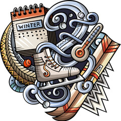 Winter Season cartoon illustration